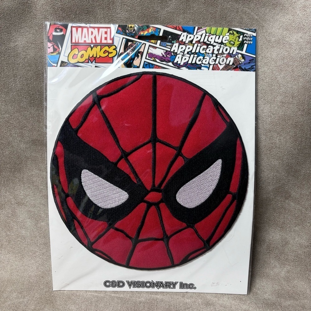 Back Patch - Spider-Man Mask Logo Marvel Superhero Comics LARGE Iron On